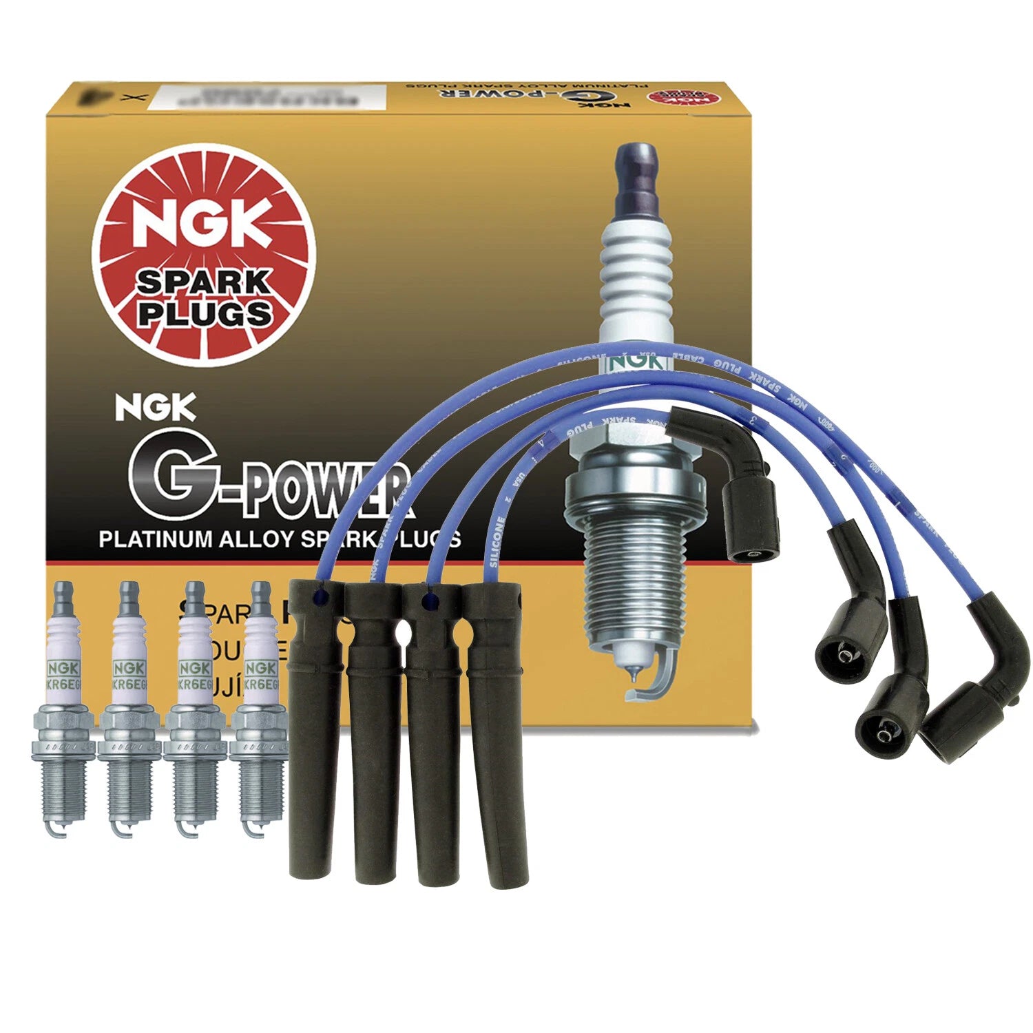 Set of 4 NGK G-Power Platinum Spark Plugs for Chevrolet Daewoo 1.6 L4