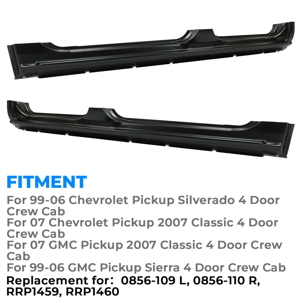Rocker Panels for 1999-2007 Chevy Silverado GMC Sierra 4 Door Pickup (Pair)