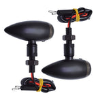 2X Black Mini Bullet Turn Signals for Motorcycle