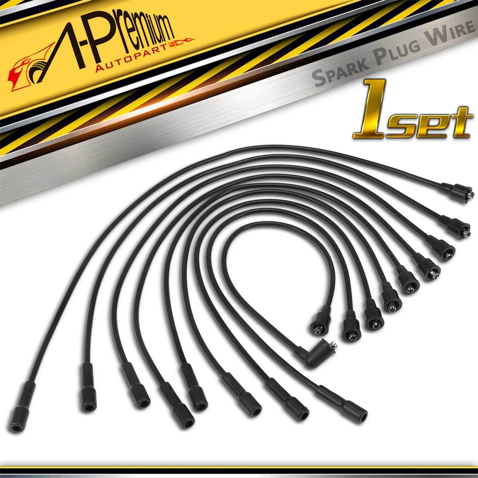 9x Spark Plug Wire Set for Jeep Grand Wagoneer J10 (1987–1991)
