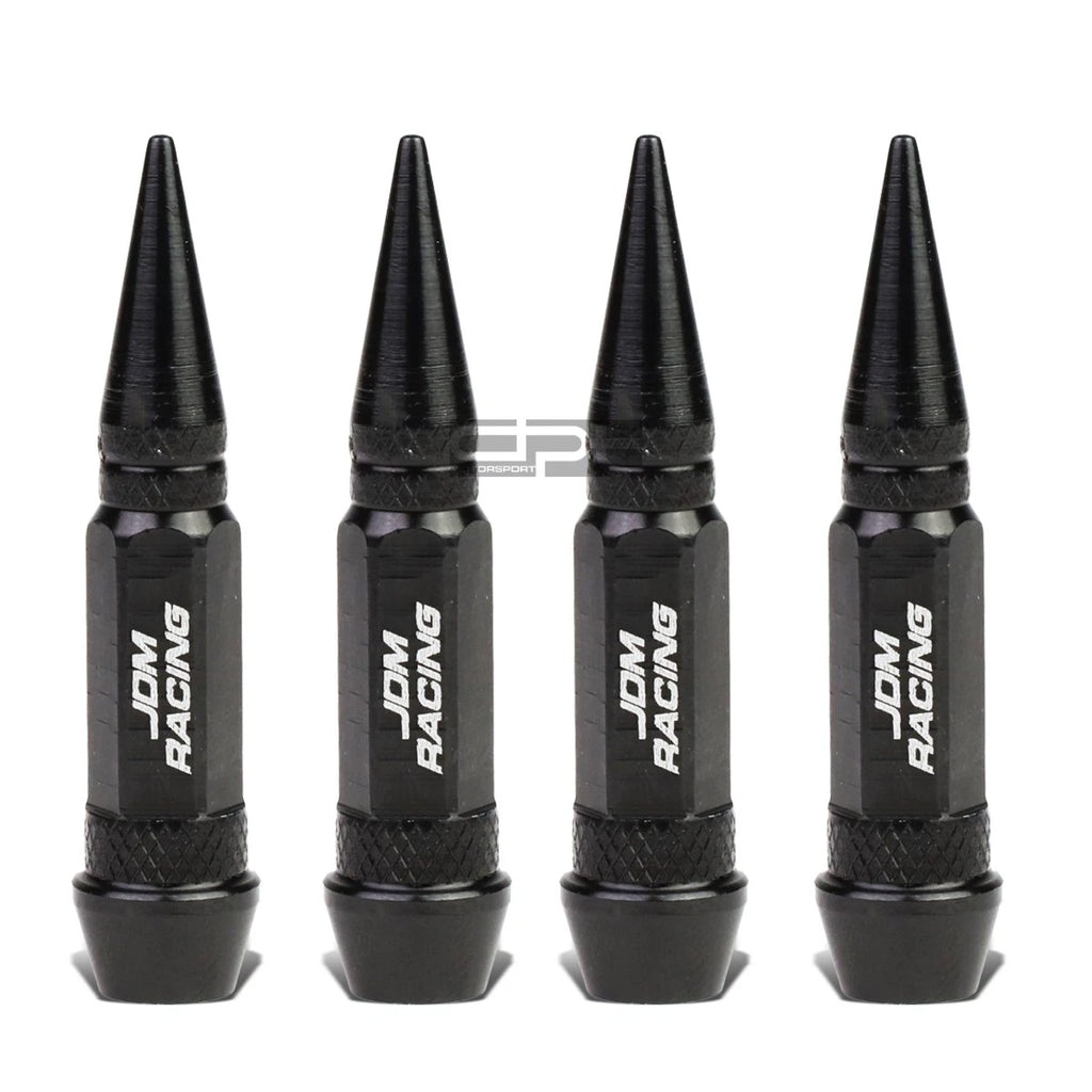 Set of 4 Black 60mm Universal Tire Rim Air Valve Dust Cover Caps
