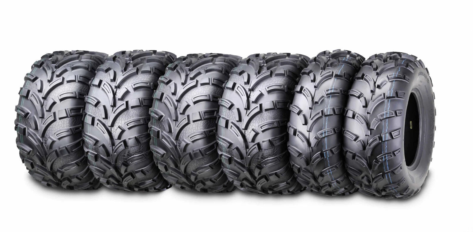 Set of 6 Wanda ATV UTV Tires 25x8-12 Front & 25x11-12 Rear 6PR