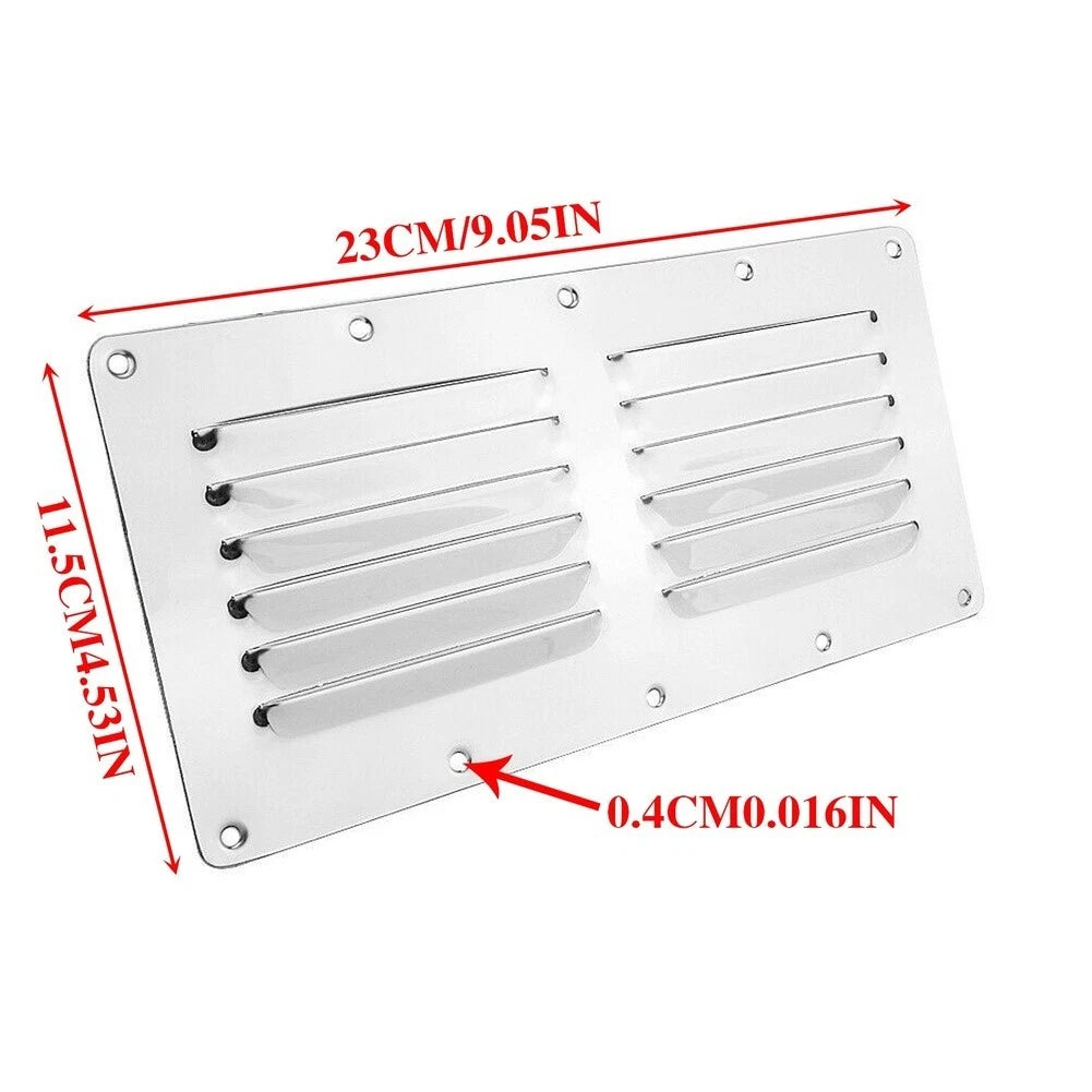 Stainless Steel Louvered Air Vent Grille for Boats RVs (230x115mm)
