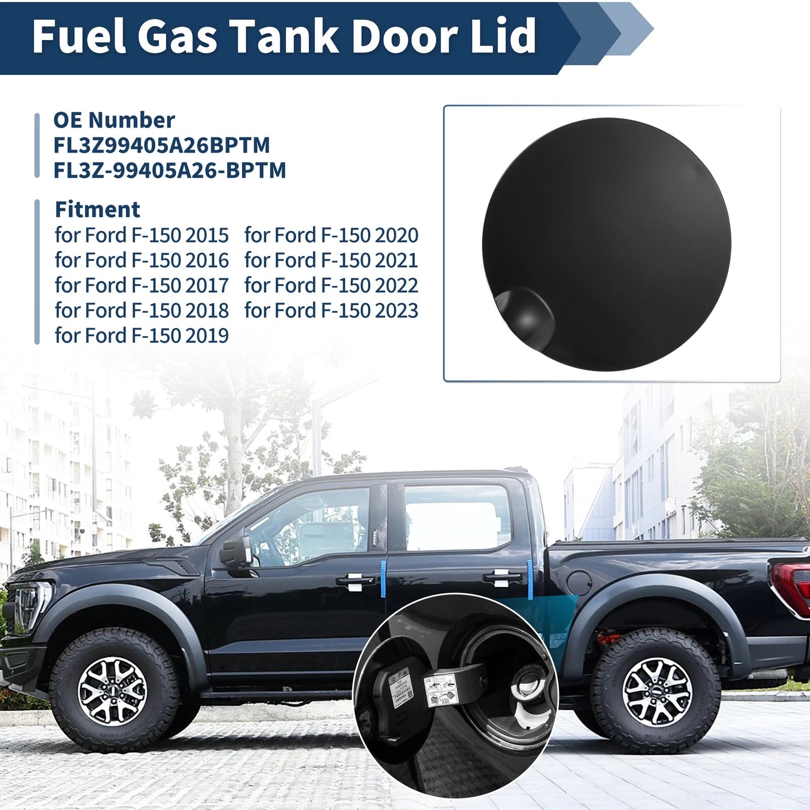Fuel Tank Door for Ford F-150 (2015–2023) No.FL3Z99405A26BPTM