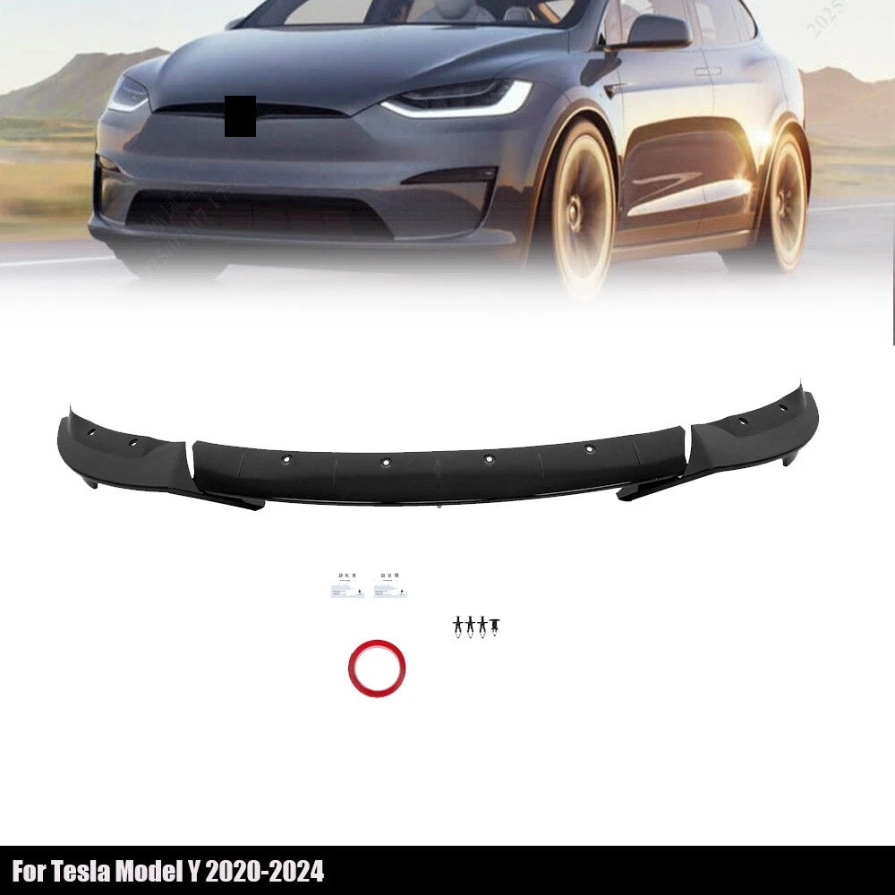Front Bumper Lip Splitter Spoiler for Tesla Model Y (2020–2024) Glossy Black