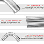 12Pcs 2.5" Intercooler Pipe Kit with T-Bolt Clamps & Silicone Couplers