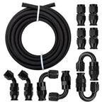 6AN Black Nylon PTFE Fuel Line Hose Kit 10ft for E85 (Universal)