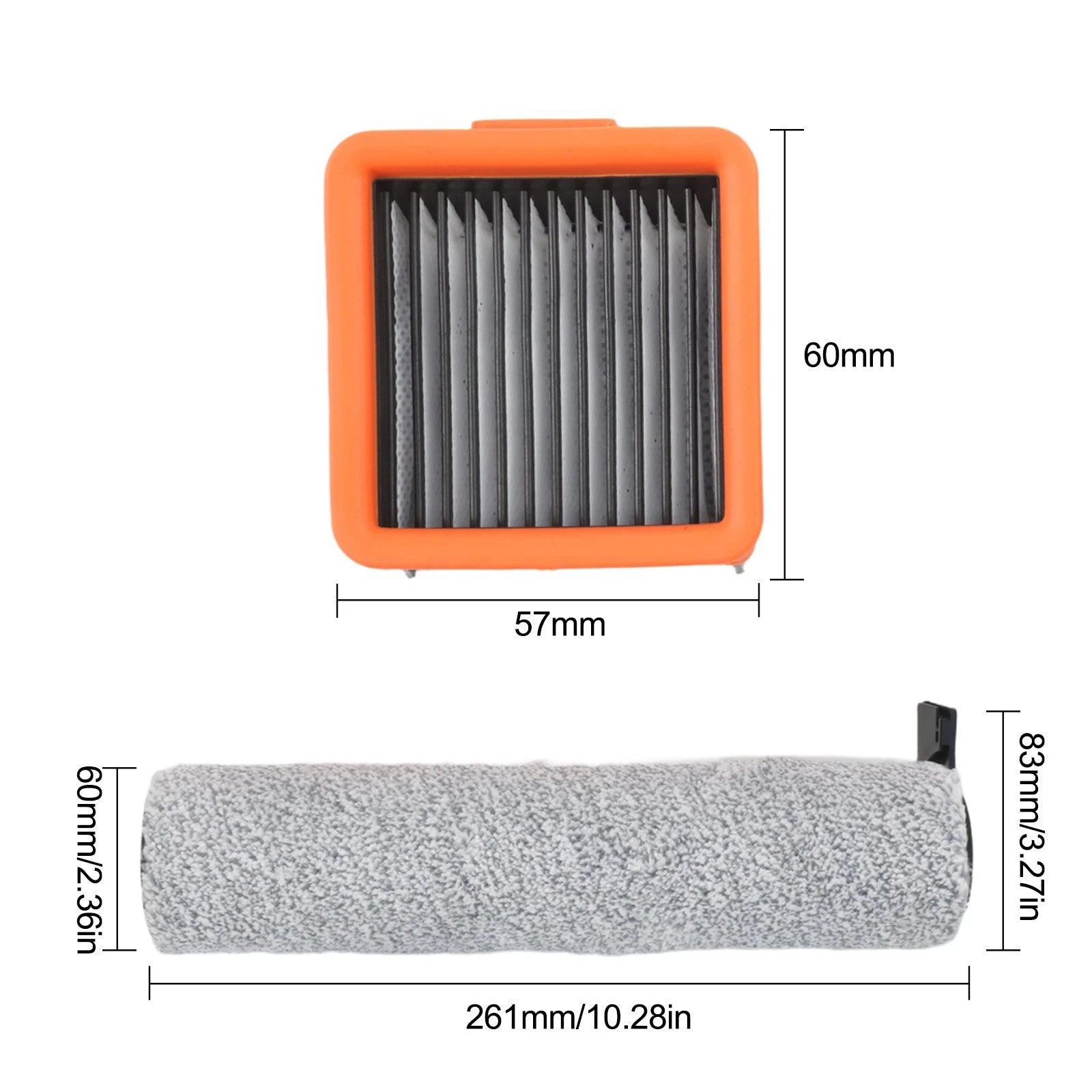 Roller Brush Bar & HEPA Filter Kit for Uwant D5 D5 Pro D100 A60 V8 V10