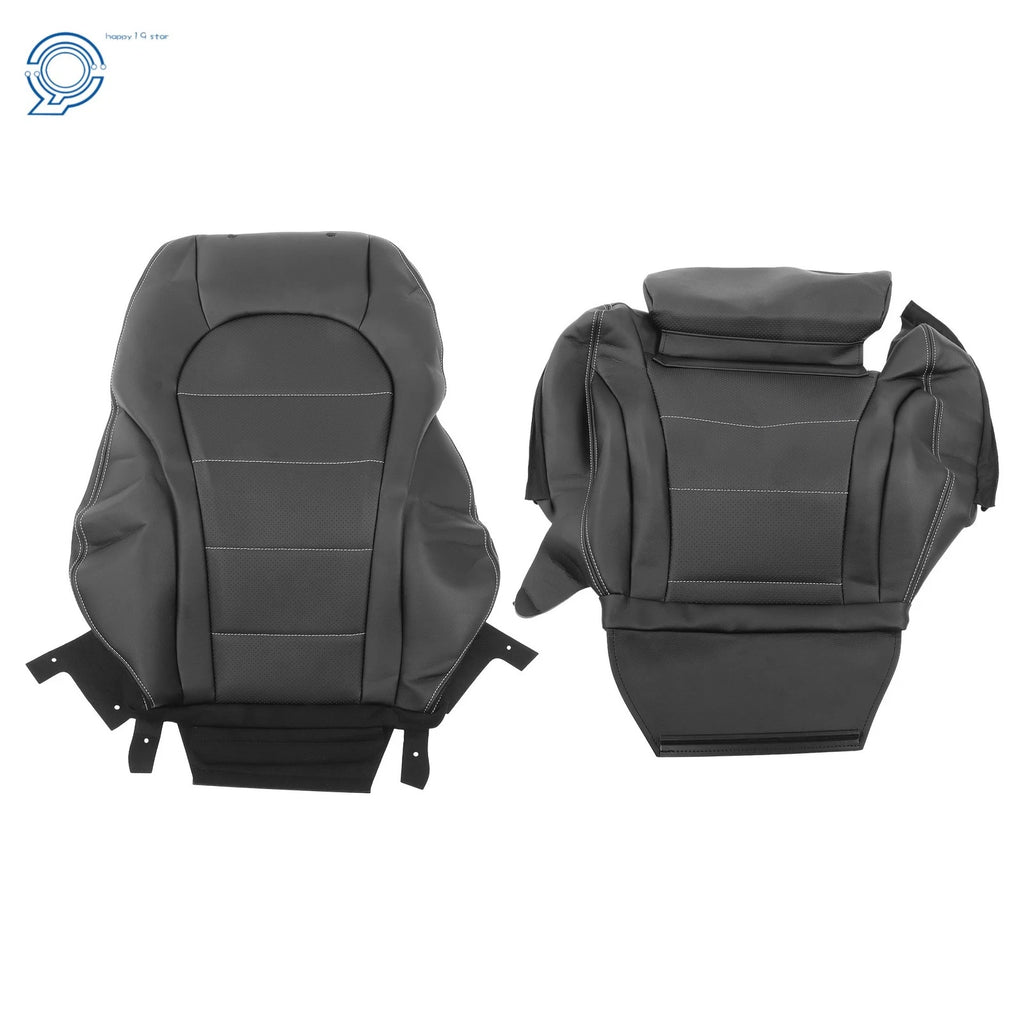 Black Leather Driver Bottom Seat Cover for Mercedes Benz C-Class (2015-2021)