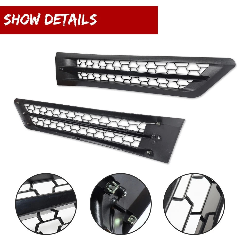 2X Hood Air Intake Vent Grille Black for Freightliner Cascadia