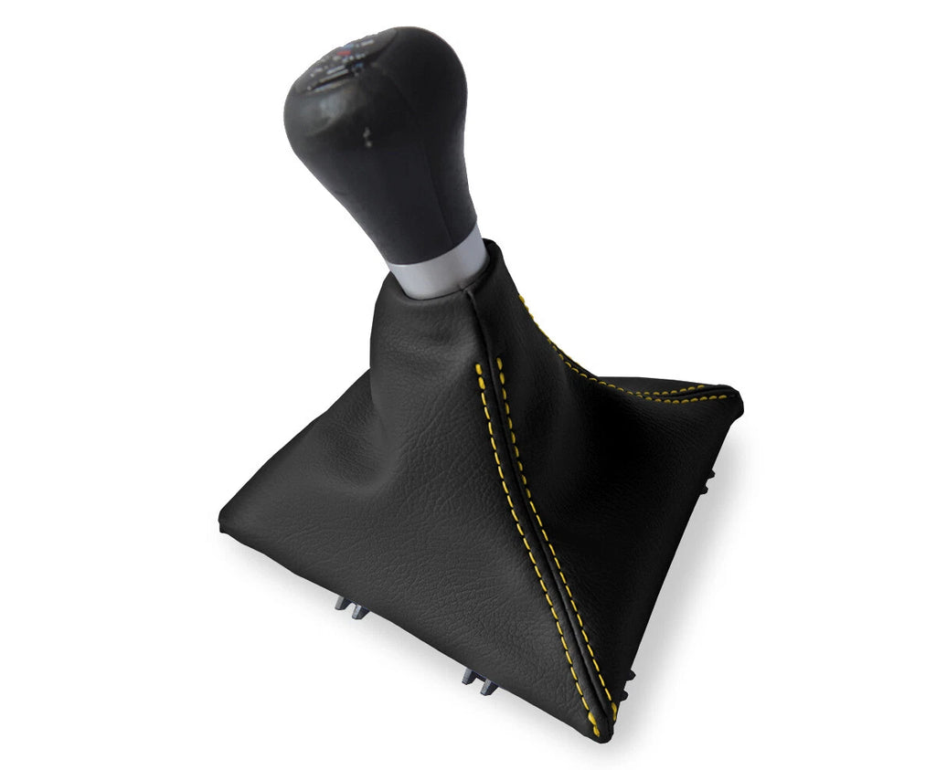 Leather Manual Shift Boot Cover for BMW F30 F31 F32 F33 M (2014–2019) Yellow Stitch