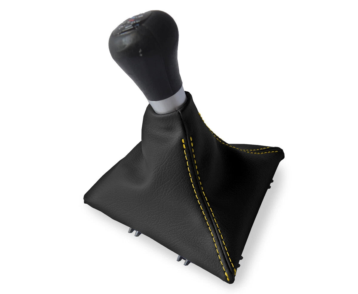 Leather Manual Shift Boot Cover for BMW F30 F31 F32 F33 M (2014–2019) Yellow Stitch