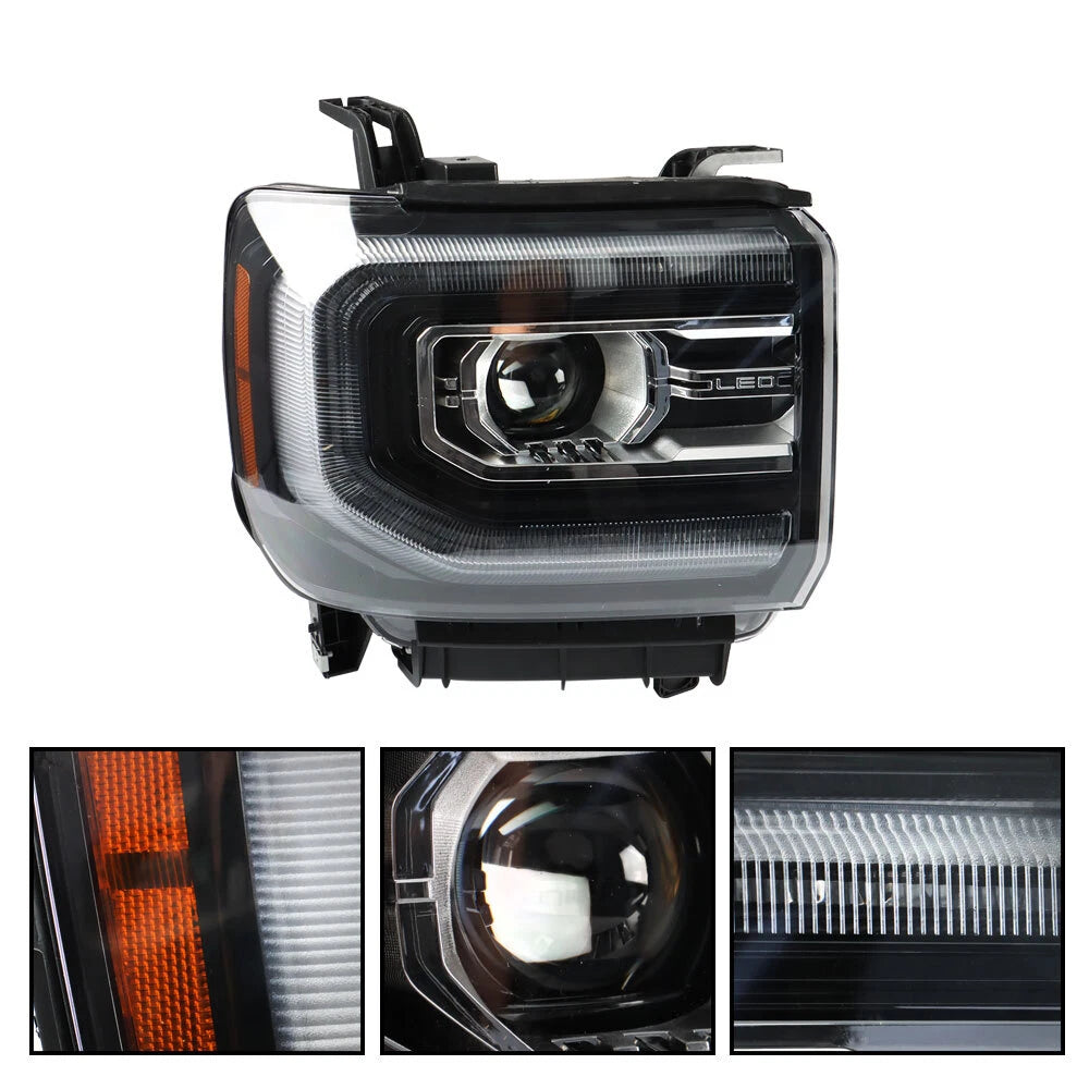 Full LED Projector Headlight for GMC Sierra 1500 (2016-2018) Right RH