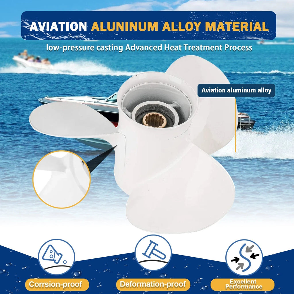 11 3/8x12 Aluminum Boat Propeller for Yamaha 25-60HP (13 Spline)
