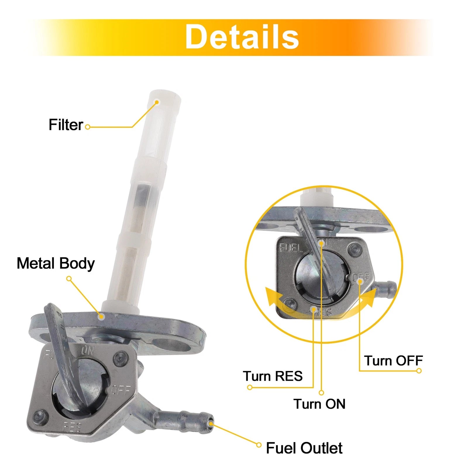Fuel Valve Petcock Gas Tank Switch for Honda XR50R (2000–2003) No.16950-GCF-671