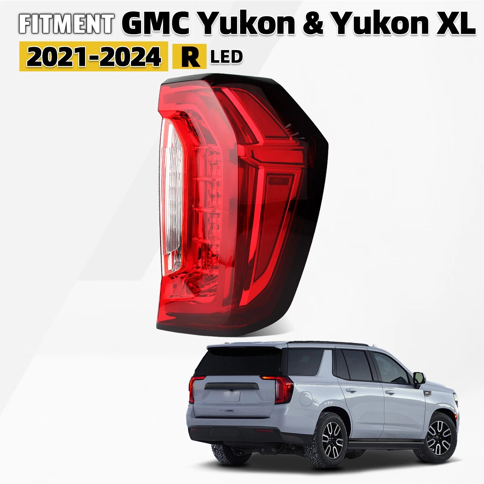 DOT LED Tail Light Brake Lamp Outer Passenger Side for GMC Yukon (2021–2024)