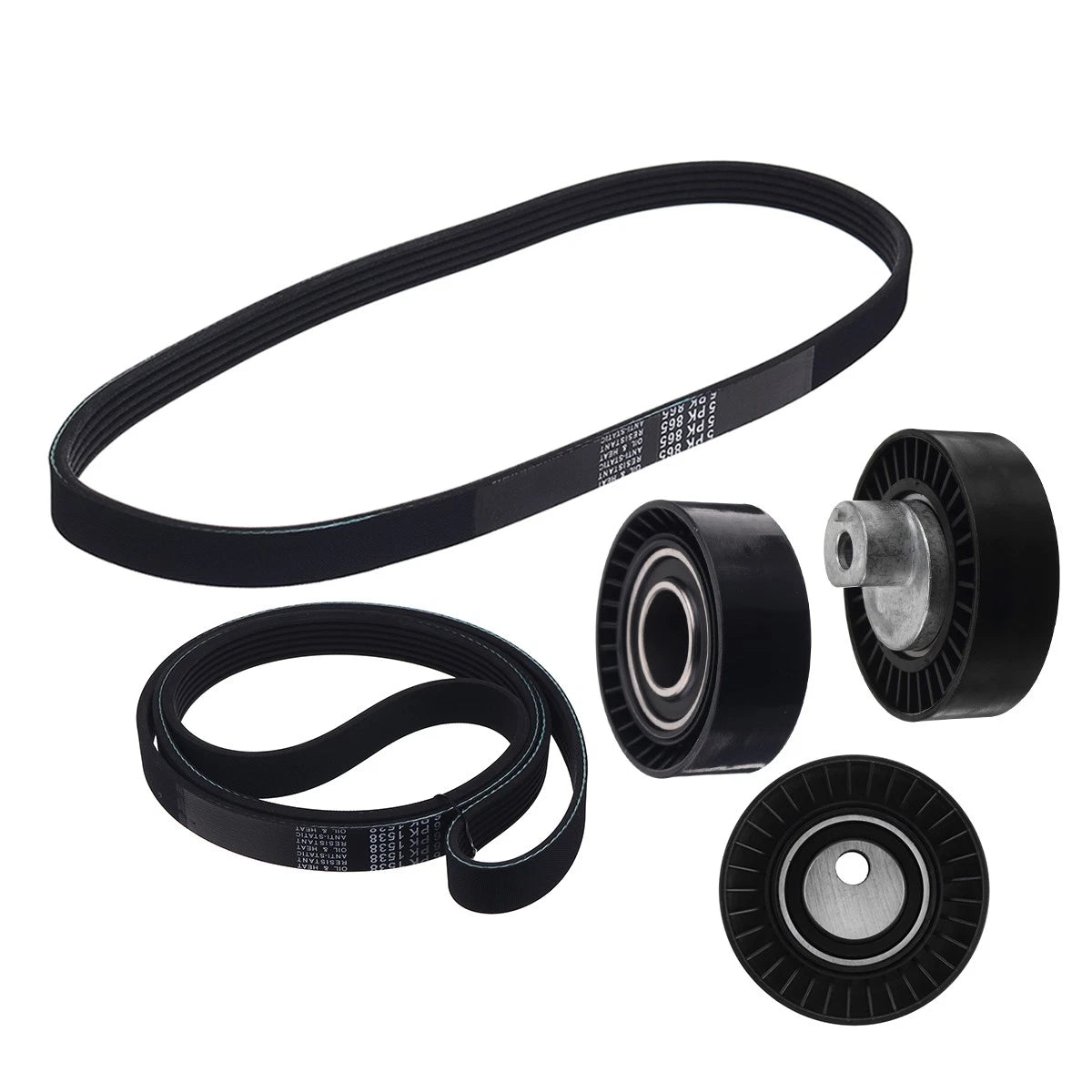 Set of 2 V-Ribbed Belts for BMW E46 E39 E38 X5 E53 Z3 E36