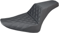 SADDLEMEN Step-Up Seat for Harley Davidson FLS (2012–2023) - Black Lattice Stitch