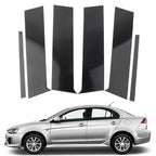 6 x Door Window Trim Covers for Mitsubishi Lancer Sedan (2008-2017) Black