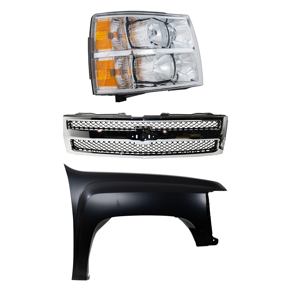 Fender Kit for Chevrolet Silverado 1500 (2007–2013) Primed Front Passenger Side