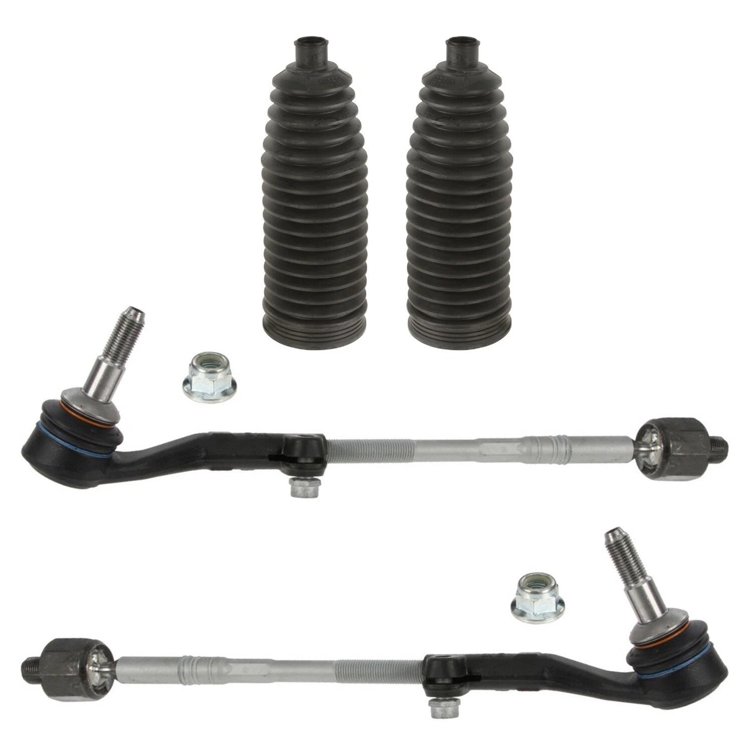 Set of 4 Tie Rods & Rack Pinion Bellows Kit for BMW E82 E88 E90 E91 E92 E93