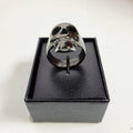 3D Skull Sculpted Ring for Harley-Davidson (Men's, Black Chrome)