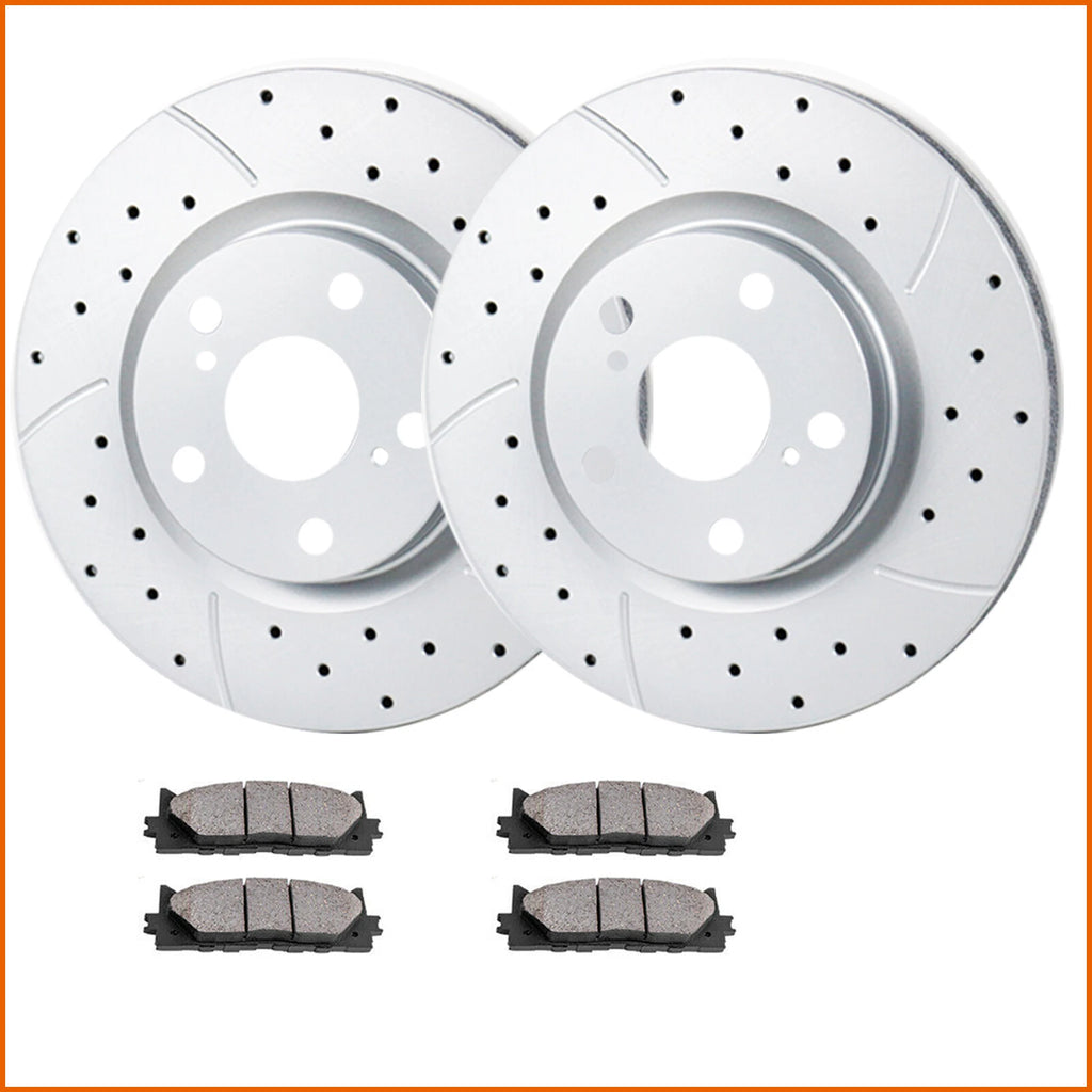 Front Brake Rotors + Ceramic Pads for Toyota Camry Avalon (2012–2017)
