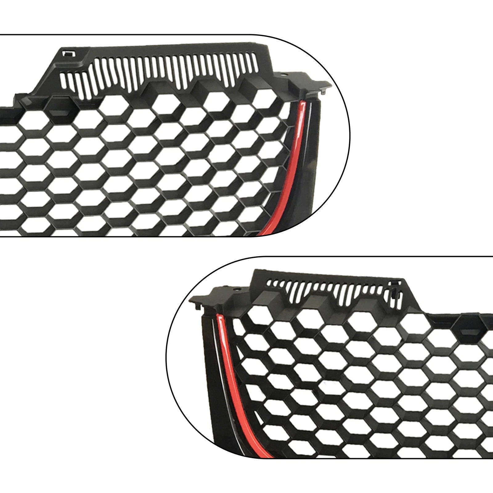 Mesh Grille for VW GTI GLI Jetta MK5 (2006–2009) - Black Badgeless with Red Trim