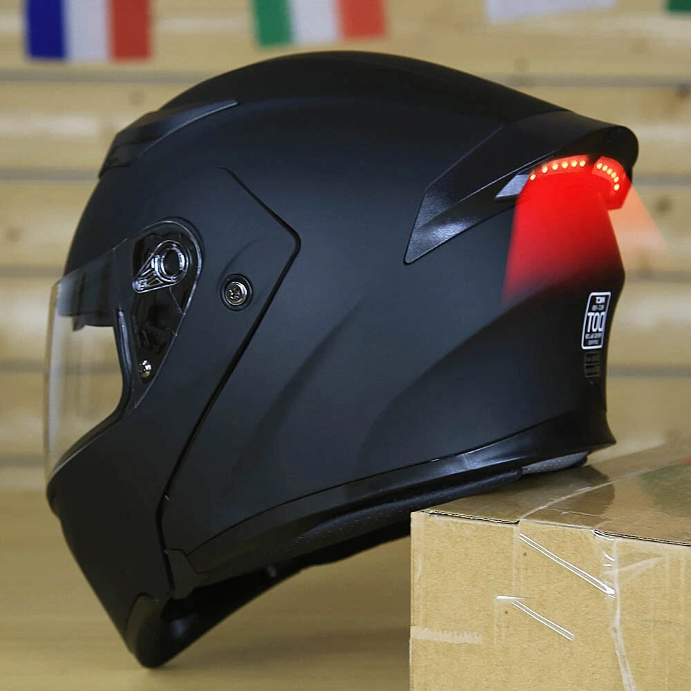 Flip Up Modular Full Face Motorcycle Helmet for M/L/XL/2XL with LED DOT
