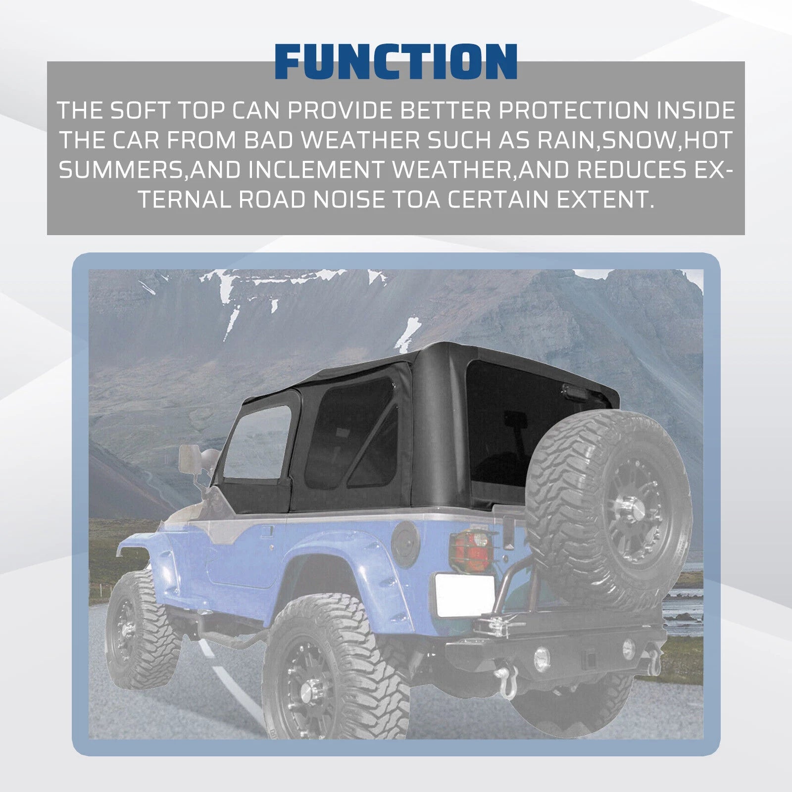 Soft Top + Upper Skins Set w/ 5 Windows for Jeep Wrangler TJ (1997–2006)