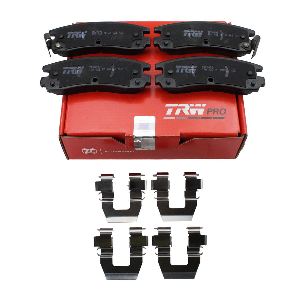 Set of 4 TRW Pro Rear Ceramic Slotted Brake Pads for Buick Chevy Oldsmobile Pontiac