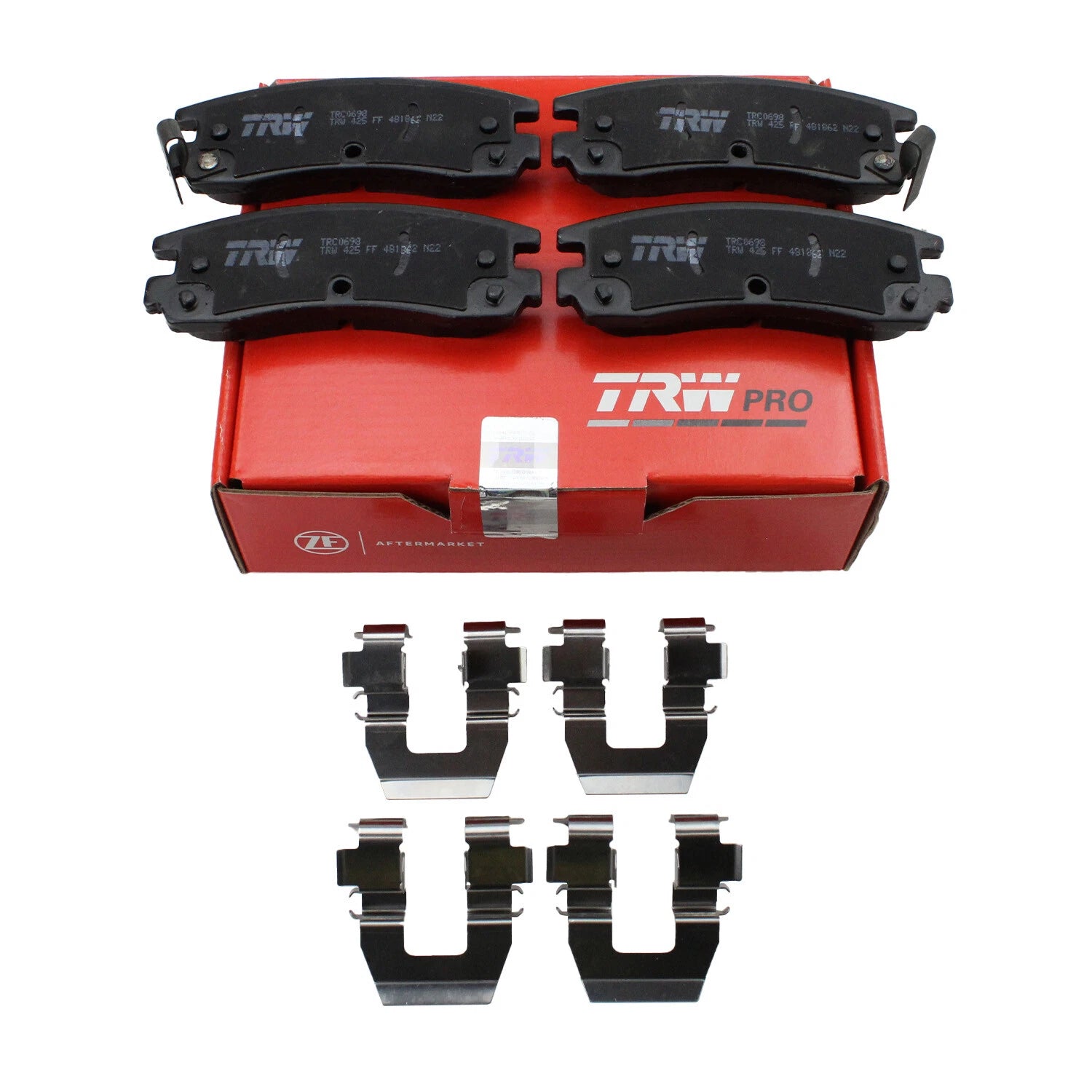 Set of 4 TRW Pro Rear Ceramic Slotted Brake Pads for Buick Chevy Oldsmobile Pontiac
