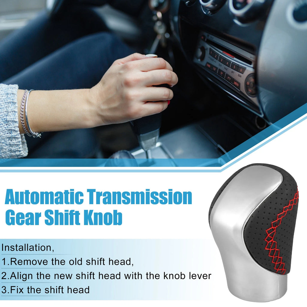 Automatic Gear Shift Knob for Lexus  Silver Tone Red Thread