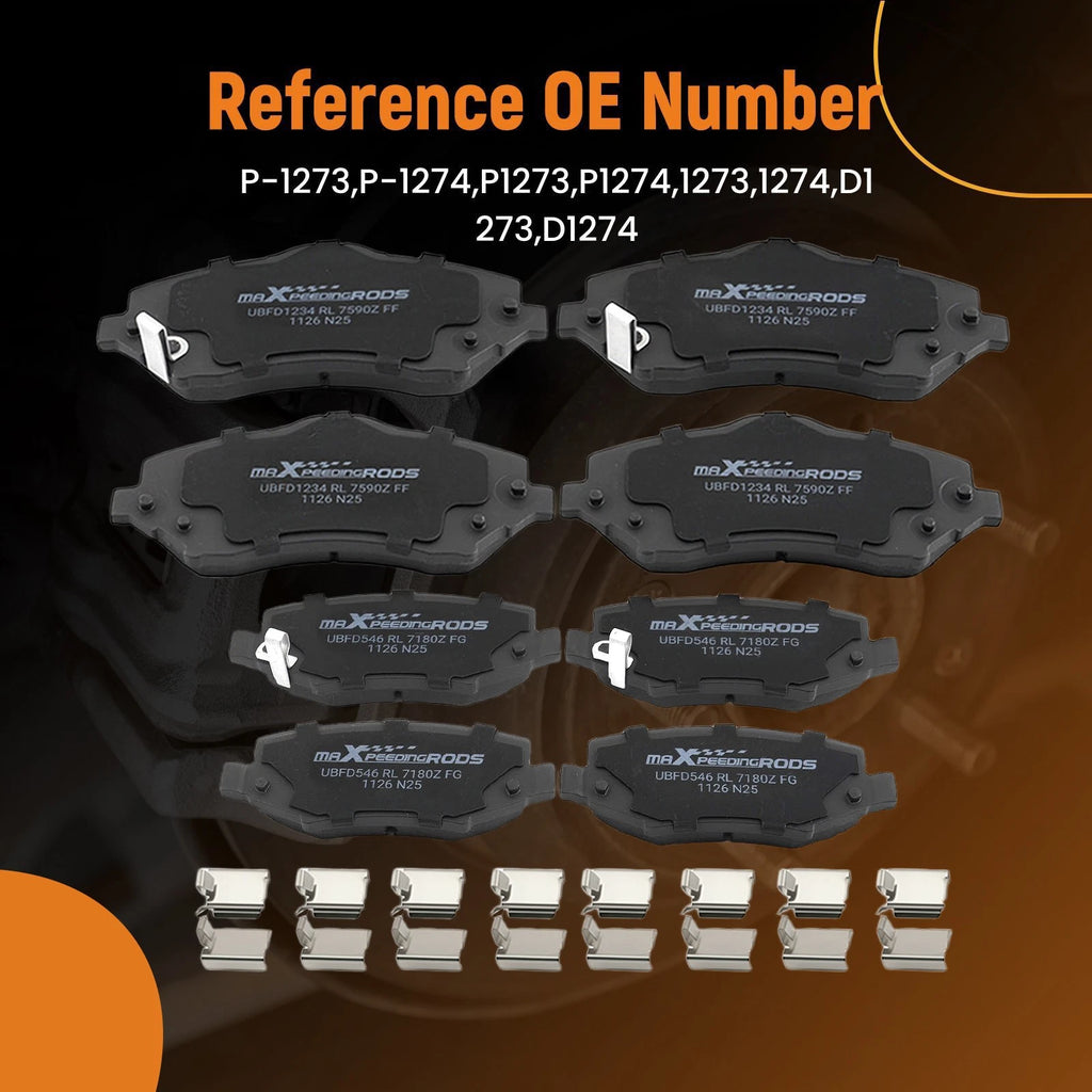 8Pcs Ceramic Brake Pads Kit for Jeep Liberty Wrangler (2007–2017)