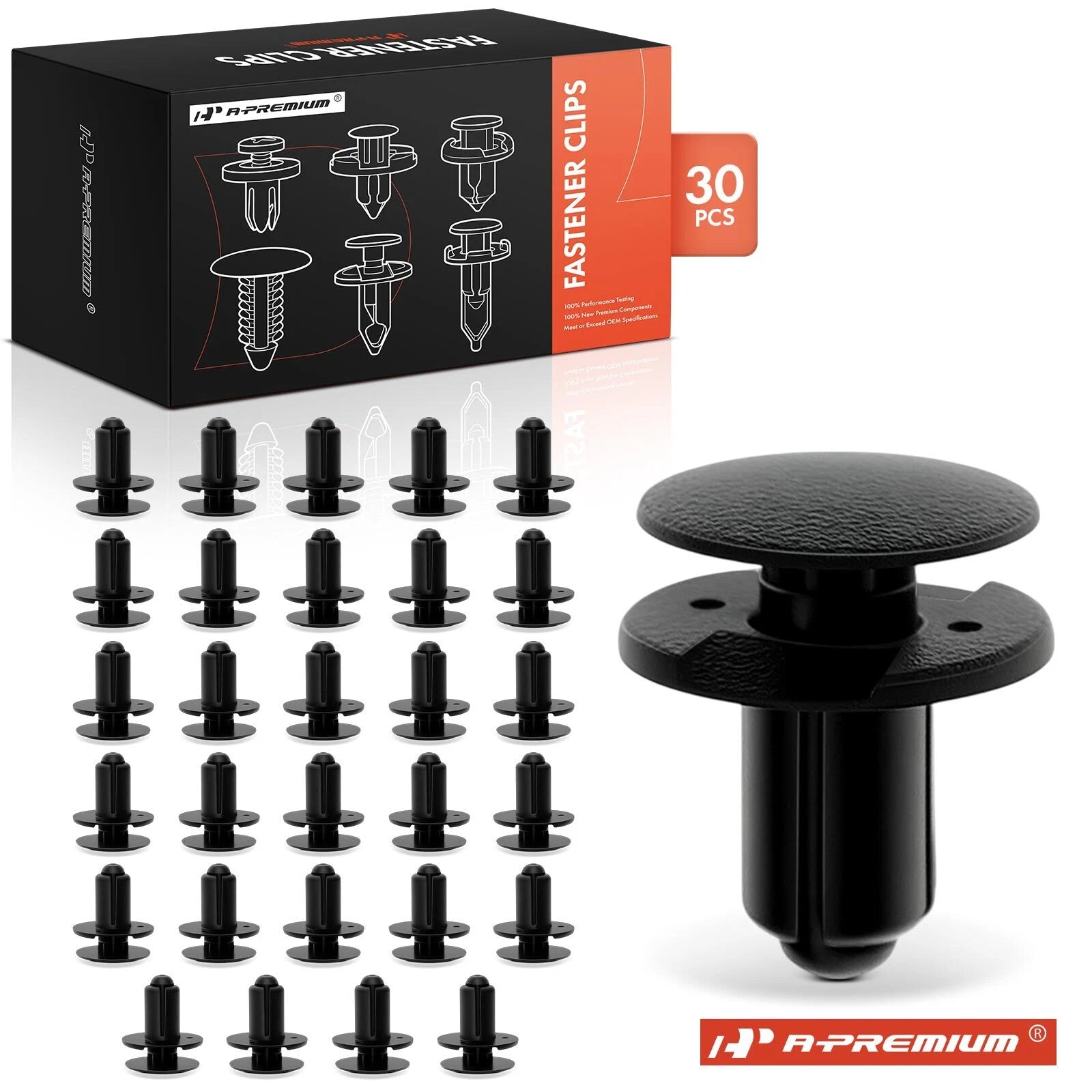 30Pcs 8mm Nylon Bumper Cover Clips for Hyundai Kia 