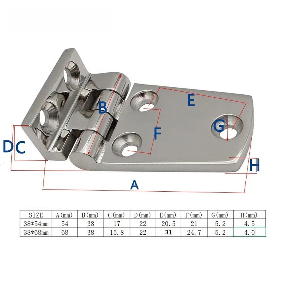 Marine Heavy Duty Bent Hinge for Yacht RV Boat (316 Stainless Steel)