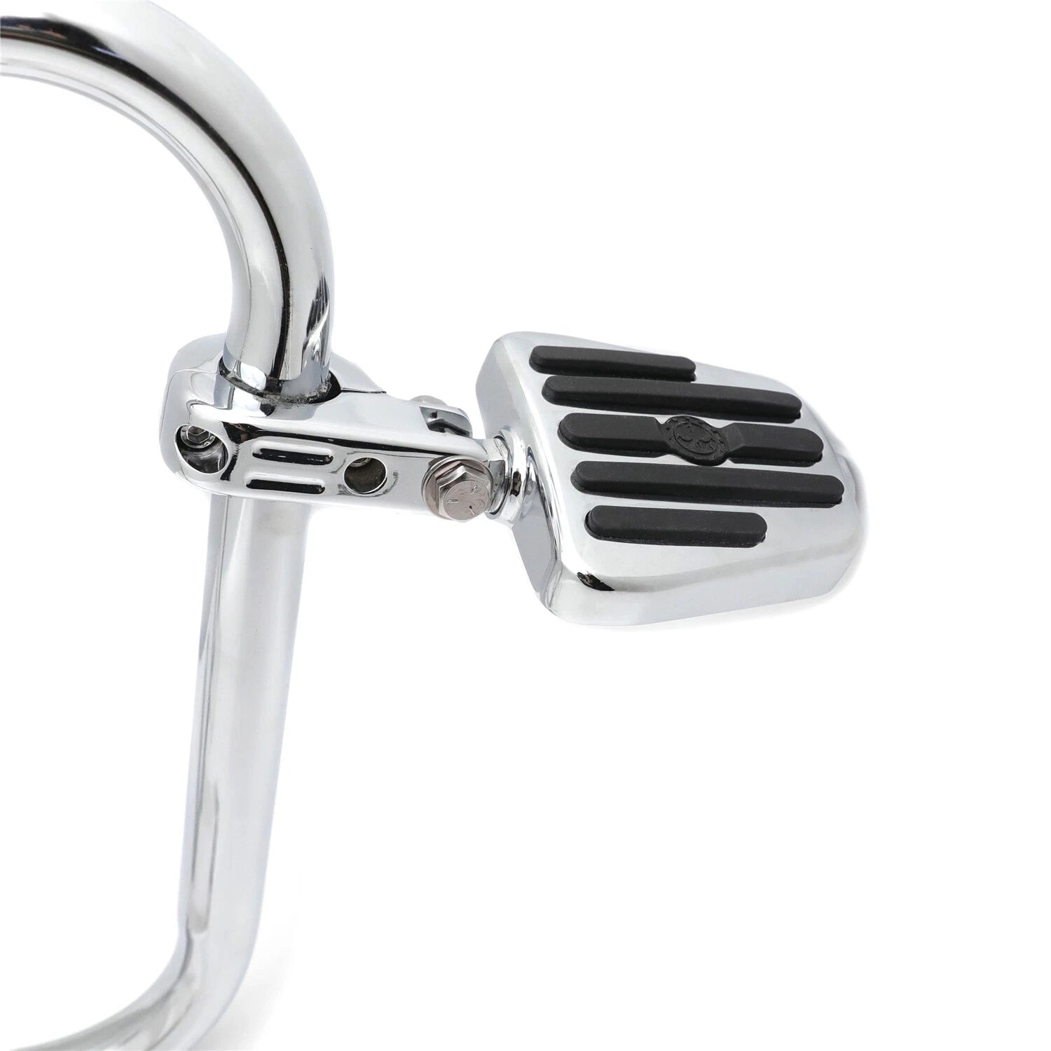 Chrome 1 1/4" Gear Skull Foot Peg Footrest w/ P-Clamp Kit for Harley Sportster