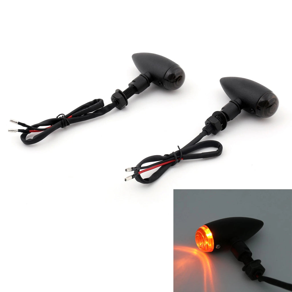 2X Black Bullet Turn Signal Light for Harley Softail Dyna Sportster V-Rod