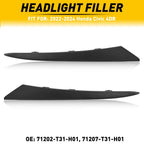 2X Headlight Filler Trim Molding Lower Left & Right for Honda Civic 2022–2024 PY