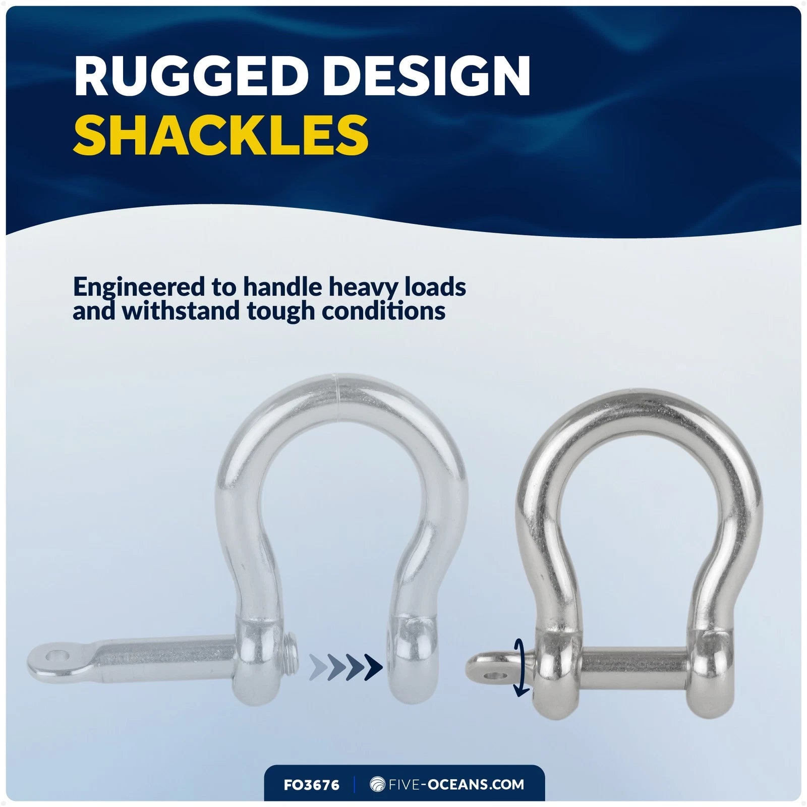Set of 2 Screw Pin Anchor Shackles for Heavy Duty Applications (FO4508)