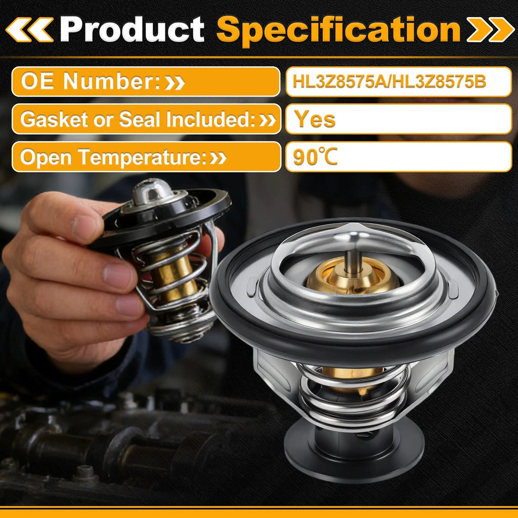 Engine Coolant Thermostat HL3Z8575A for Ford F-150 3.5L V6 (2017–2021)