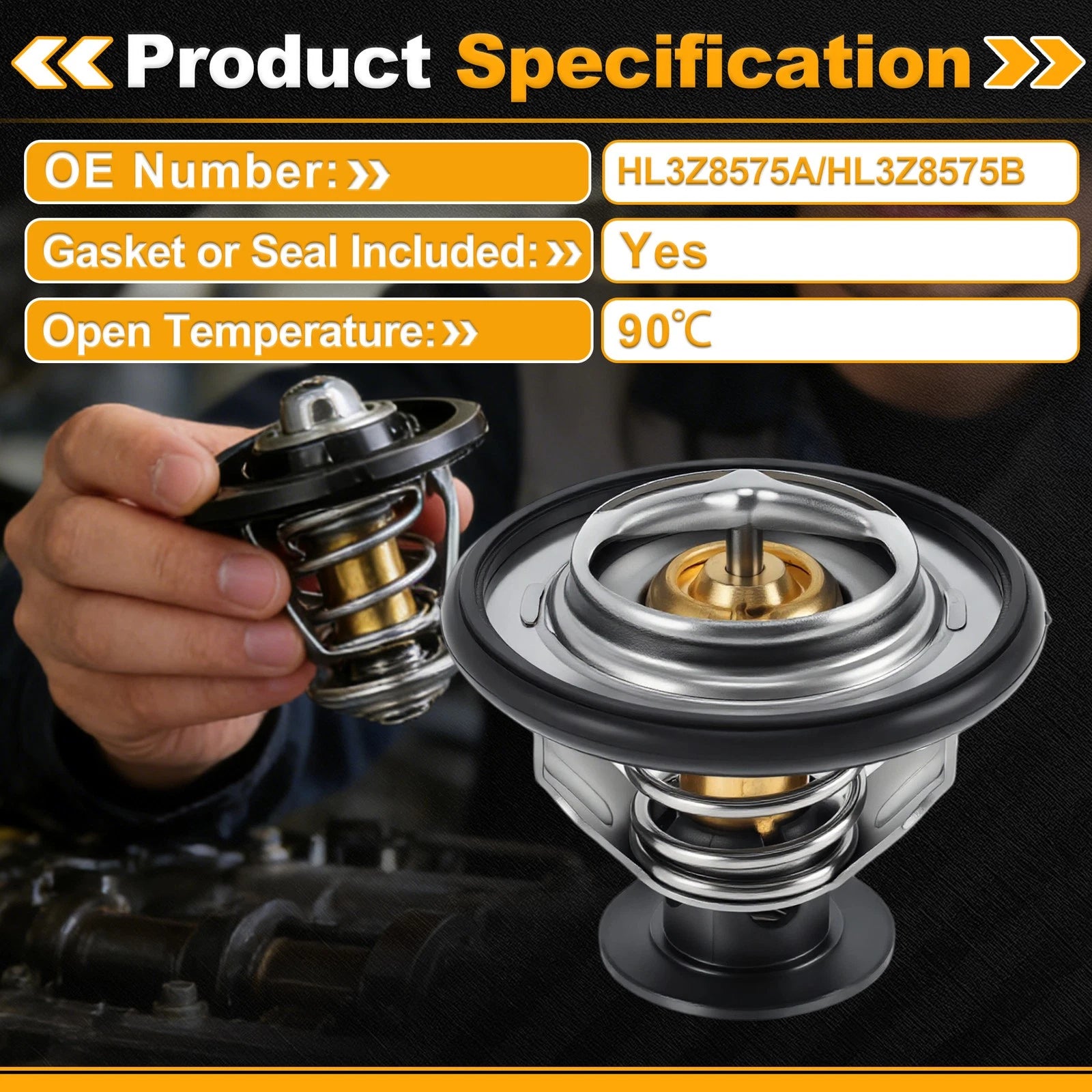 Engine Coolant Thermostat HL3Z8575A for Ford F-150 3.5L V6 (2017–2021)