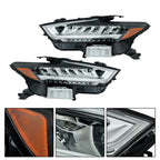 Set of 2 LED Headlights for Nissan Maxima (2019–2021) Chrome Housing