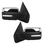 Tow Mirrors for Ford F150 (2004–2014) Chrome Power Heated Puddle Light