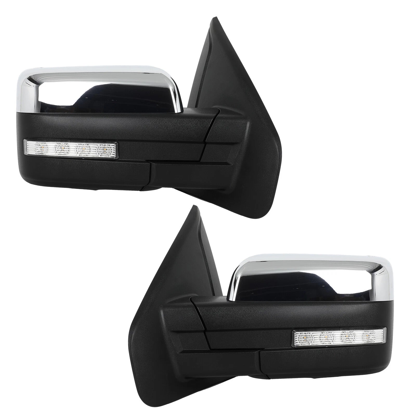 Tow Mirrors for Ford F150 (2004–2014) Chrome Power Heated Puddle Light