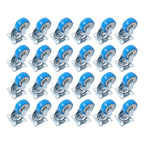 24 Pack Polyurethane Swivel Caster Wheels 2" Blue