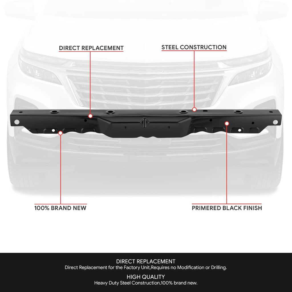 Black Steel Upper Radiator Support Bracket for Chevy Equinox GMC Terrain (2018–2024)