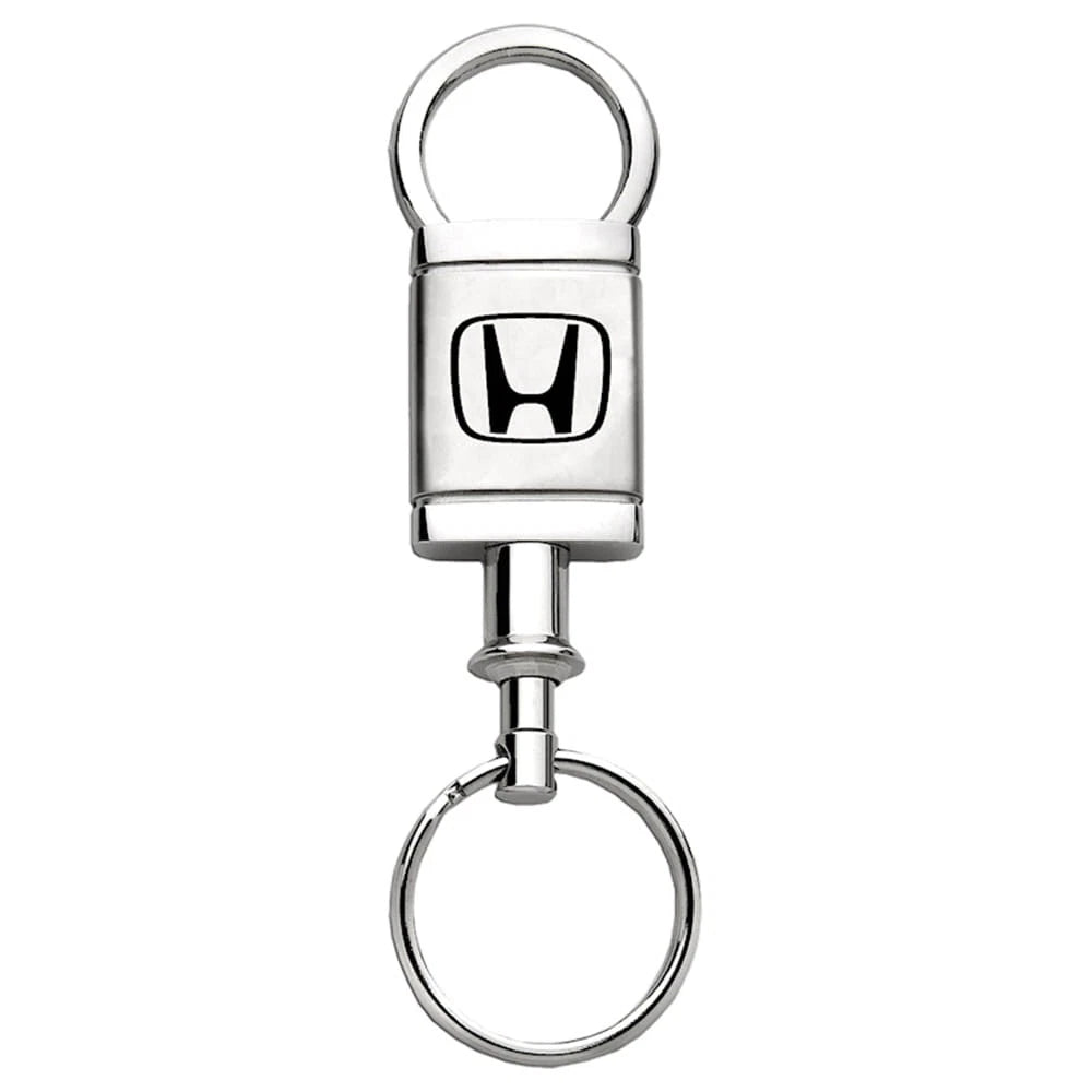 H on Satin-Chrome Valet Keychain - Officially Licensed for Honda