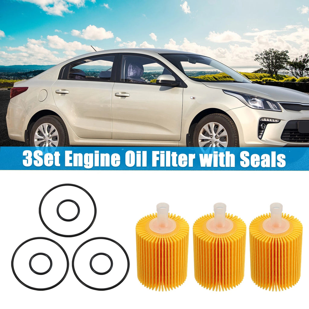 Set of 3 Engine Oil Filters 04152-YZZA5 04152-38010 04152-0R010 for Toyota Tundra (2007–2021)
