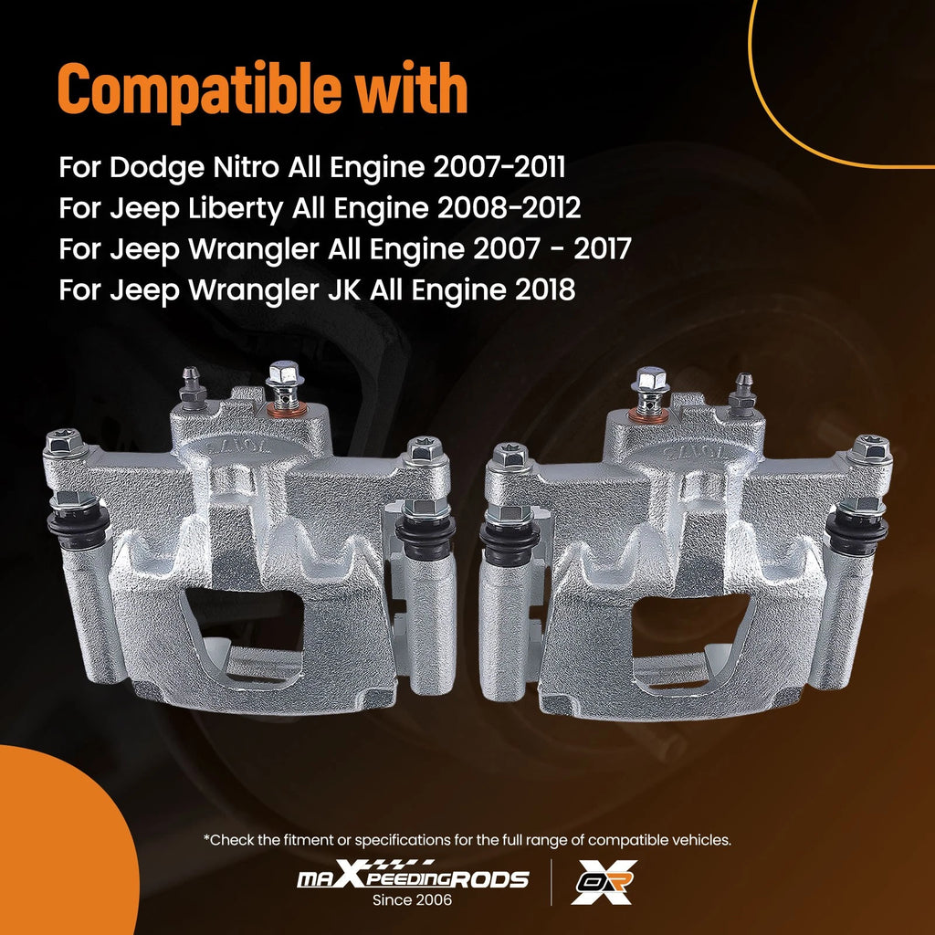 Rear Brake Caliper Set w/ Bracket for Dodge Nitro (2007–2018) Jeep Liberty